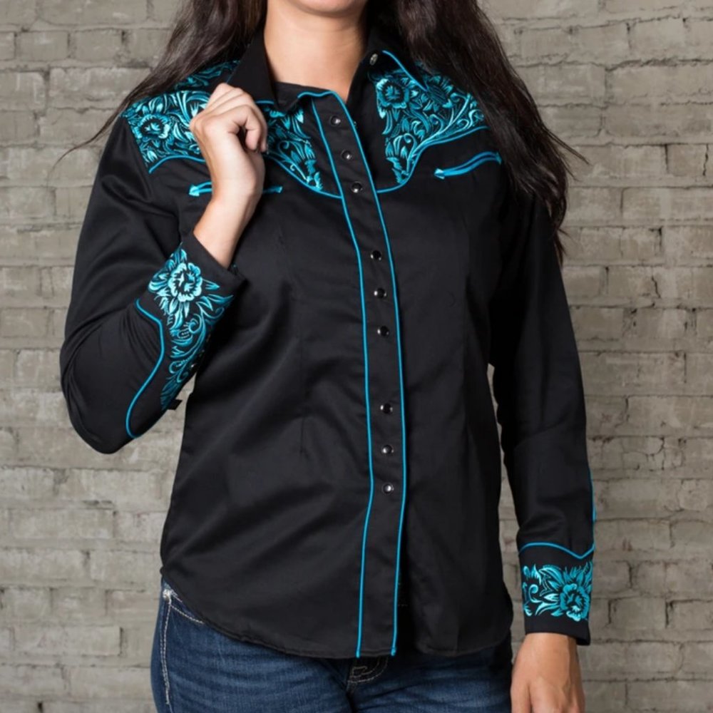 Women's Vintage Tooling Embroidery Western Shirt